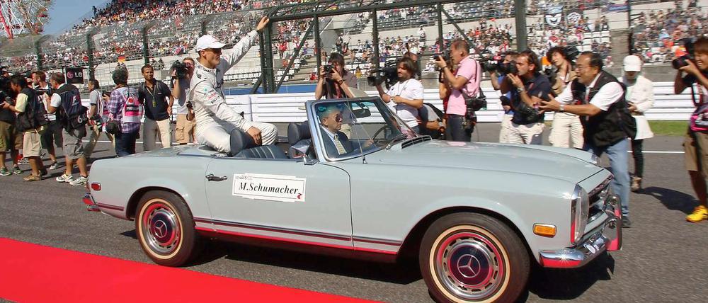 Oldtimer: Michael Schumacher auf einer seiner letzten Runden.