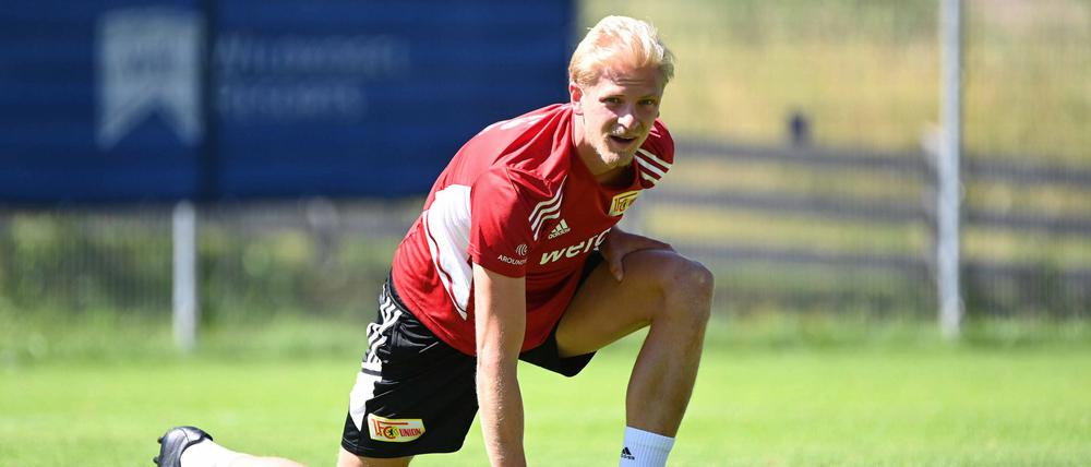 Morten Thorsby bei seiner ersten Trainingseinheit mit dem 1. FC Union.