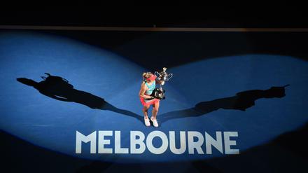 Angelique Kerber feiert ihren Sieg bei den Australian Open.