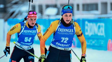 Franziska Preuß und Denise Herrmann landeten in Oberhof auf Platz 14 und 15.