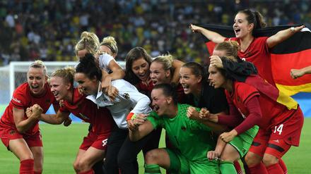 Endlich Gold: Die deutschen Fußballerinnen sind Olympiasieger.
