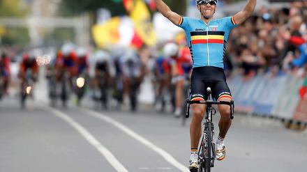Weltmeister: Philippe Gilbert hat bei den Rad-Weltmeisterschaften in Valkenburg das Straßenrennen der Männer gewonnen. 