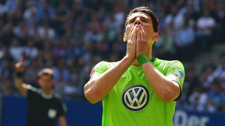 Wolfsburgs Mario Gomez nach dem Spiel gegen den HSV.