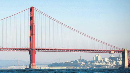Das Goldene Tor zur Bucht von San Francisco in Kalifornien. Die Bucht gilt Seglern als verlässliches Revier. Foto: AFP