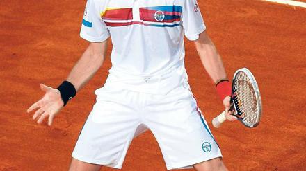 Wer will mich aufhalten? Novak Djokovic zeichnet seine Hingabe zum Tennis aus. Die könnte ihn bis an die Spitze bringen. Foto: Reuters