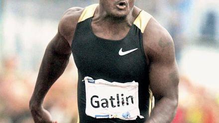 Kraftpaket mit Vergangenheit. Olympiasieger Justin Gatlin aus den USA war wegen eines Dopingvergehens gesperrt. Foto: dpa