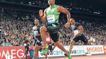 Verlegenheits-Weltmeister. Yohan Blake holte nur WM-Gold über 100 Meter, weil Usain Bolt gepatzt hatte. Foto: dpa