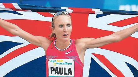 Legende und Hoffnungsträgerin. Paula Radcliffe soll den englischen Fans den großen nationalen Triumph bei den Olympischen Spielen in London bringen. Foto: AFP
