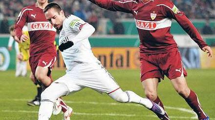 Auf den Weg gebracht. Franck Ribéry traf zum 1:0 für die Bayern. Foto: AFP
