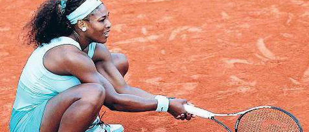 Krampf im Gehirn. Serena Williams zeigte Nerven und schied bei ihrem 47. Grand-Slam-Turnier erstmals in der ersten Runde aus. Foto: dpa