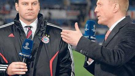 Der Bayern-Manager und sein Nachfolger. Christian Nerlinger muss nach drei Jahren seinen Posten räumen, Matthias Sammer (rechts) wird schon heute übernehmen. Foto: MIS