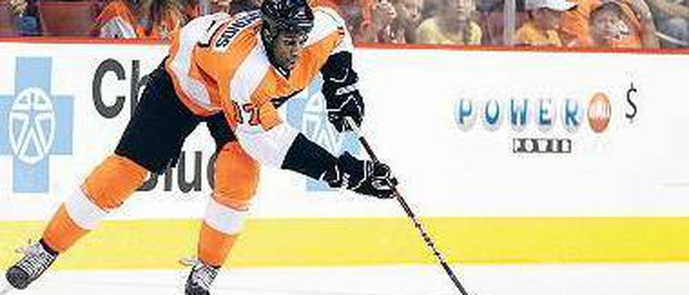 Von Pennsylvania nach Westsachsen. Simmonds stürmte zuletzt für den NHL-Klub Philadelphia Flyers. Gestern trainierte er erstmals mit den Eispiraten Crimmitschau.