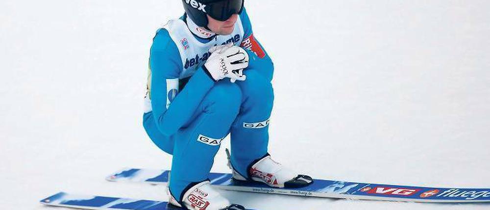 Bequeme Bretter. Der Norweger Anders Jacobsen symbolisiert den Erfolg eines Quereinsteigers in den Nordischen Skisport. Foto: dpa