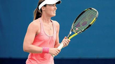 Bislang wenig Spaß am Rücktritt vom Rücktritt. Martina Hingis beim Training in New York, wo sie mit Doppelpartnerin Daniela Hantuchova an den US Open teilnimmt. 