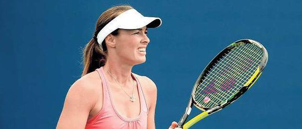 Bislang wenig Spaß am Rücktritt vom Rücktritt. Martina Hingis beim Training in New York, wo sie mit Doppelpartnerin Daniela Hantuchova an den US Open teilnimmt. 