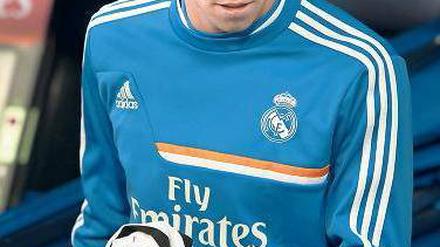 Nur in Trainingskleidung. Bale war noch nicht oft in Reals Trikot zu sehen. Foto: AFP
