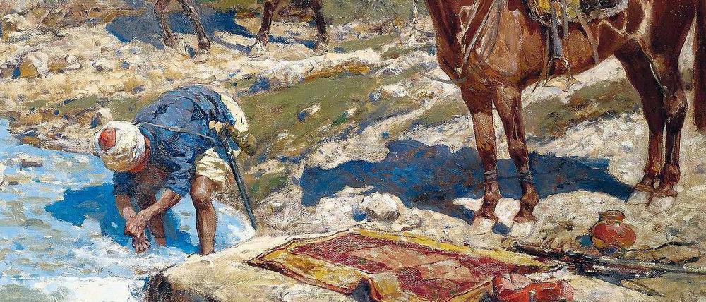 Berittenes Bergvolk. Über die Geschichte der Tscherkessen ist mangels Literatur wenig bekannt. Der Schlachtenmaler Franz Roubaud hat immerhin visuelle Eindrücke auf seinen Gemälden aus dem Leben im Kaukasus festgehalten. 