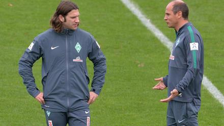 Duo mit Verantwortung. Assistent Torsten Frings (l.) und Viktor Skripnik werden künftig das Trainerteam von Werder Bremen bilden. 