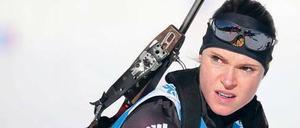 Trauriger Abschluss. Evi Sachenbacher-Stehle beendet nach ihrem positiven Dopingfall ihre Biathlonlaufbahn.