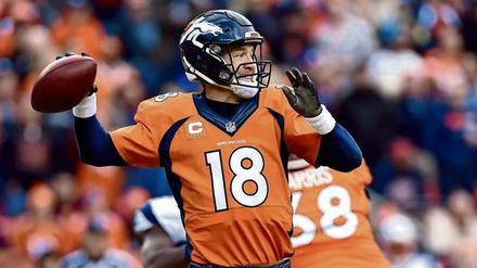 Noch ein großer Wurf? In seinem vierten Finale kann Peyton Manning mit den Denver Broncos heute seinen zweiten Titel gewinnen. 