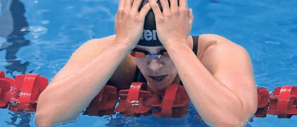 Geht das auf ihre Kappe? Das Debakel der Olympiaschwimmer (hier Franziska Hentke) wurde Christa Thiel angelastet.
