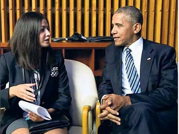 Mardini traf nach ihrem Olympiastart Barack Obama...  