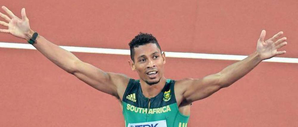 Ruhig auf der Bahn. Der Südafrikaner Wayde van Nierkerk freute sich in London auch über einen zweiten Platz beim 200-Meter-Lauf. 