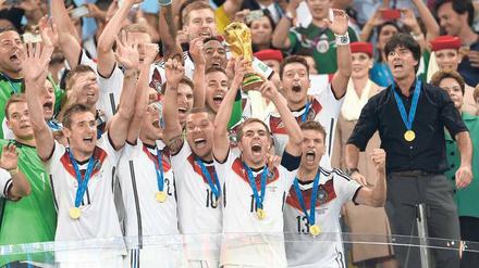 Das deutsche Team beim WM-Triumph 2014 in Brasilien.