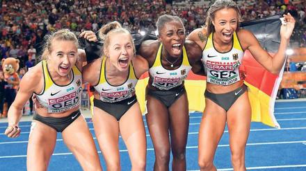 Die deutsche 4x100-Meter-Staffel der Frauen sprintete zur Bronzemedaille. Auch insgesamt zeigten die deutschen Athletinnen starke Leistungen. 