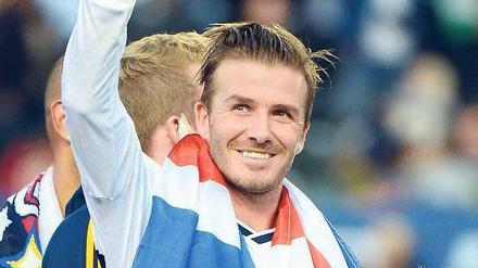 Der winkende Botschafter. David Beckham feiert den Gewinn der Meisterschaft in der Major League Soccer. 