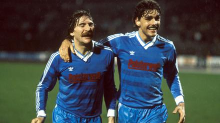 Lothar Woelk (li.) und Florian Gothe im Jahr 1984. 