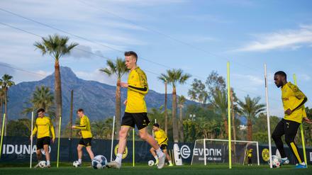 Im Winter trainieren viele Bundesligisten unter Palmen - wie hier Borussia Dortmund in Marbella. Warum also nicht gleich ein paar Pflichtspiele dranhängen?