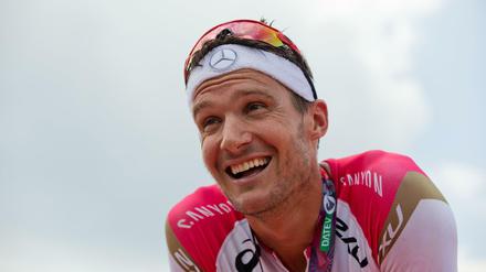 Werbemann. Jan Frodeno, zweifacher Gewinner des Ironman-Triathlons auf Hawaii.