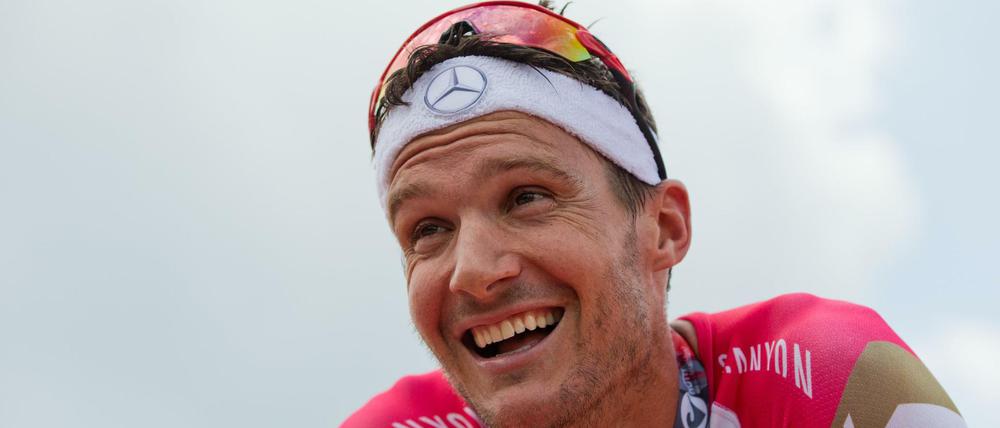 Werbemann. Jan Frodeno, zweifacher Gewinner des Ironman-Triathlons auf Hawaii.