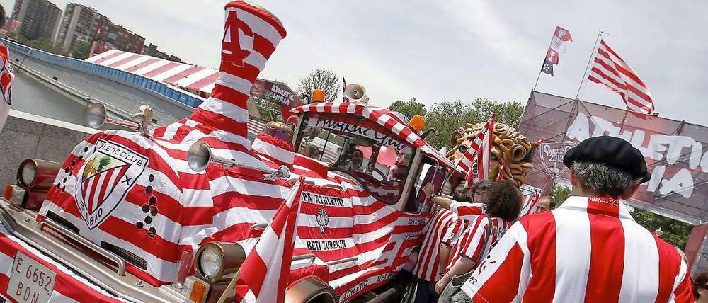 In der Hauptstadt eines ungeliebten Landes: Fans von Athletic Bilbao vor dem spanischen Pokalfinale in Madrid.