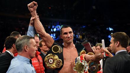 Boxweltmeister Wladimir Klitschko nach seinem Sieg gegen Bryant Jennings in New York