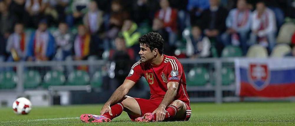 Kein Fußball mehr zum Niederknien: Spaniens Diego Costa.