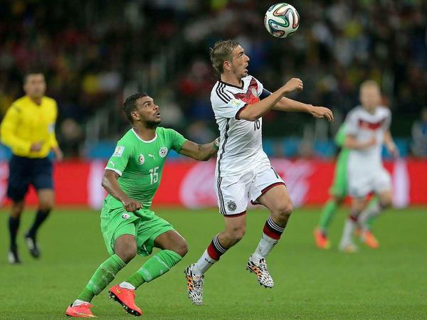 Im Mittelfeld gesetzt: Nationalmannschafts-Kapitän Philipp Lahm im WM-Achtelfinale gegen Algerien.