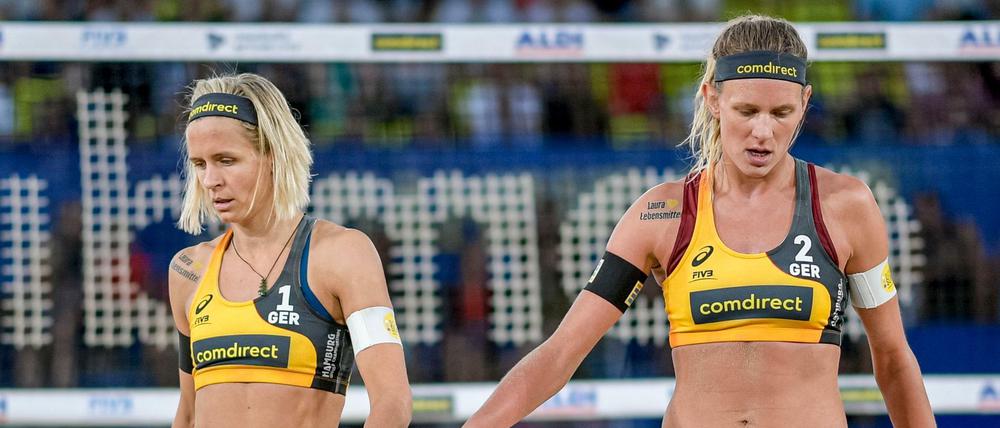Wenig Erbauliches: Laura Ludwig (links) und Margareta Kozuch schieden bei der Beachvolleyball-WM in Hamburg bereits früh aus.