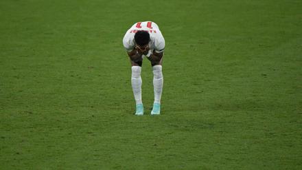 Marcus Rashford of England dejection for penalty shootouts during the UEFA EURO, EM, Europameisterschaft,Fussball 2020 Final football match between Italy and England at Wembley stadium in London England, July 11th, 2021. Photo Andrea Staccioli / Insidefoto andreaxstaccioli