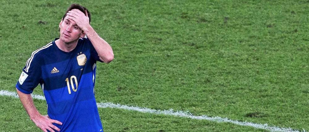 Lionel Messi fehlen nach der Niederlage gegen Deutschland die Worte.