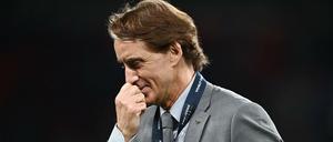 Ratlos in Wembley (I). Roberto Mancini verlor unter der Woche in London 0:3 mit Italiens Nationalmannschaft gegen Argentinien.