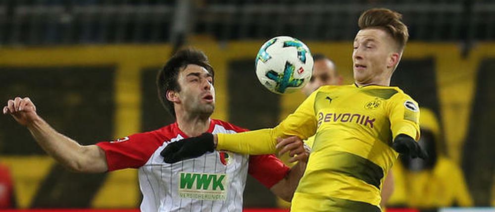 Marco Reus traf früh für Dortmund, doch der BVB tat sich danach sehr schwer gegen Augsburg.