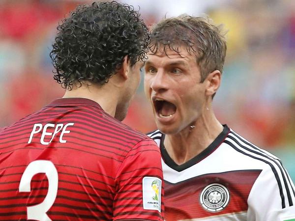 Bleibt immer in der Situation so wie hier im-WM-Spiel gegen Portugal: Thomas Müller.