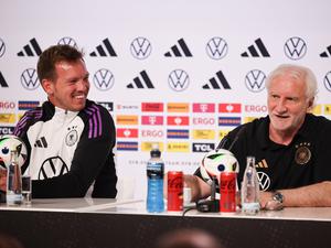 Pressekonferenz mit Bundestrainer Julian Nagelsmann (links) und Sportdirektor Rudi Völler