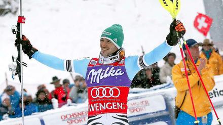Der Sieger im Slalom 2014 in Wengen: Felix Neureuther.
