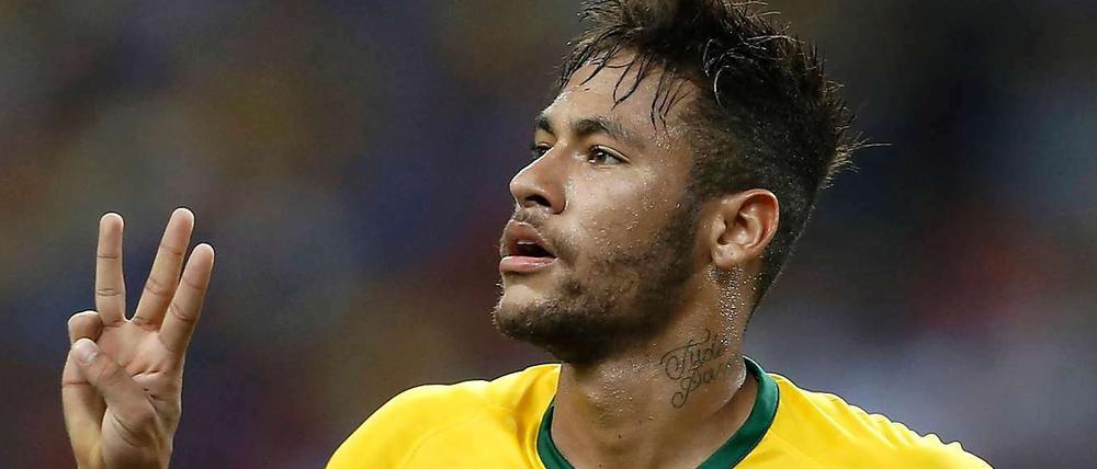 Drei Finger und ein Neymar ergibt vier Tore gegen Japan.