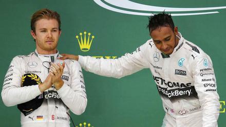Nico Rosberg (l.): Mann ohne Mütze, aber mit Wut im Bauch. 