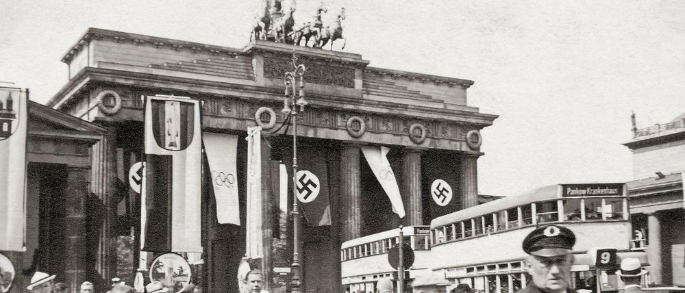 Das Brandenburger Tor, aufgenommen am 2. August 1936.