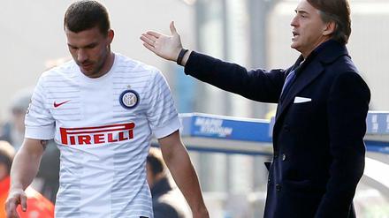 Wird nicht in der Europa League für Trainer Roberto Mancini spielen: Inter-Mailand-Neuzugang Lukas Podolski.